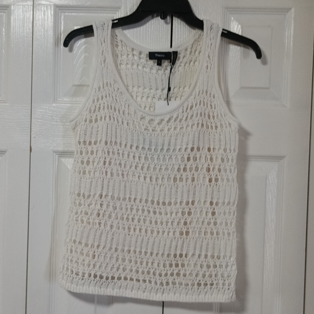 Theory Lace Tank White Crochet - Picture 4 of 8